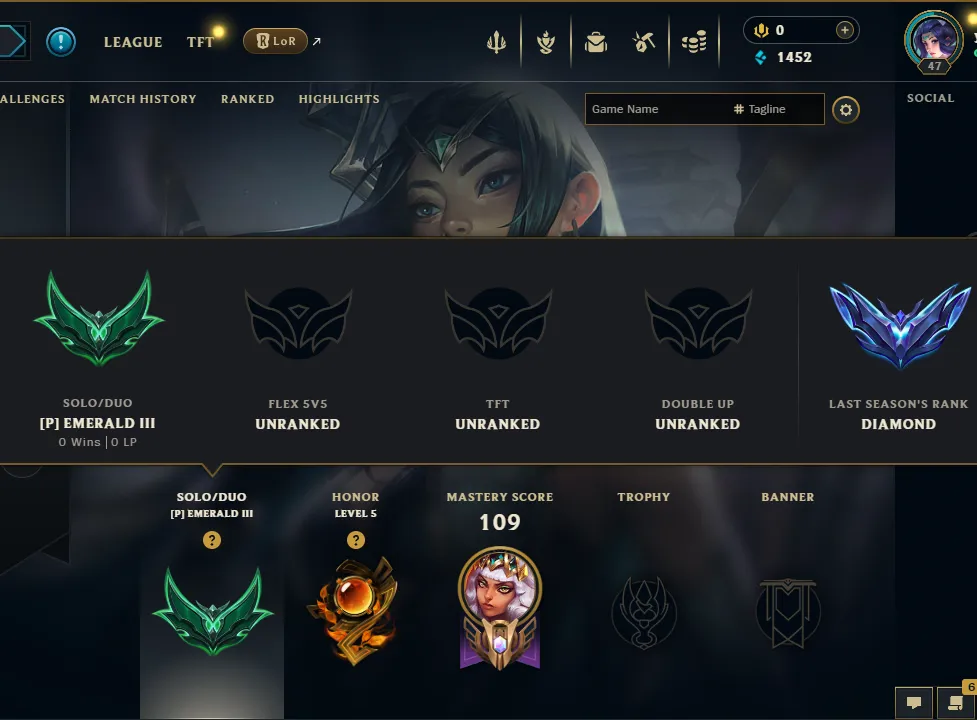 🌐 EUNE 🏆 Emerald 3 🐉 2/5 Placements 👉 Last Season Master 288 LP ⸱ 12 Skins ⸱ Full Access 🎁 Instant Delivery